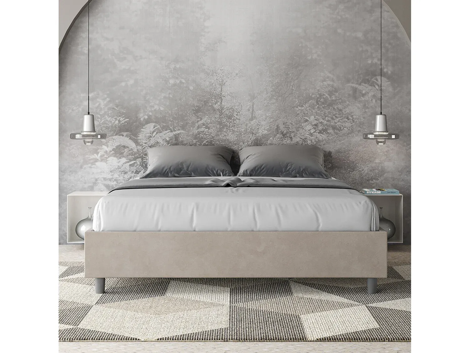 Schlafzimmer,Bereich Bett,Bett mit Bettkasten-Furniarone
