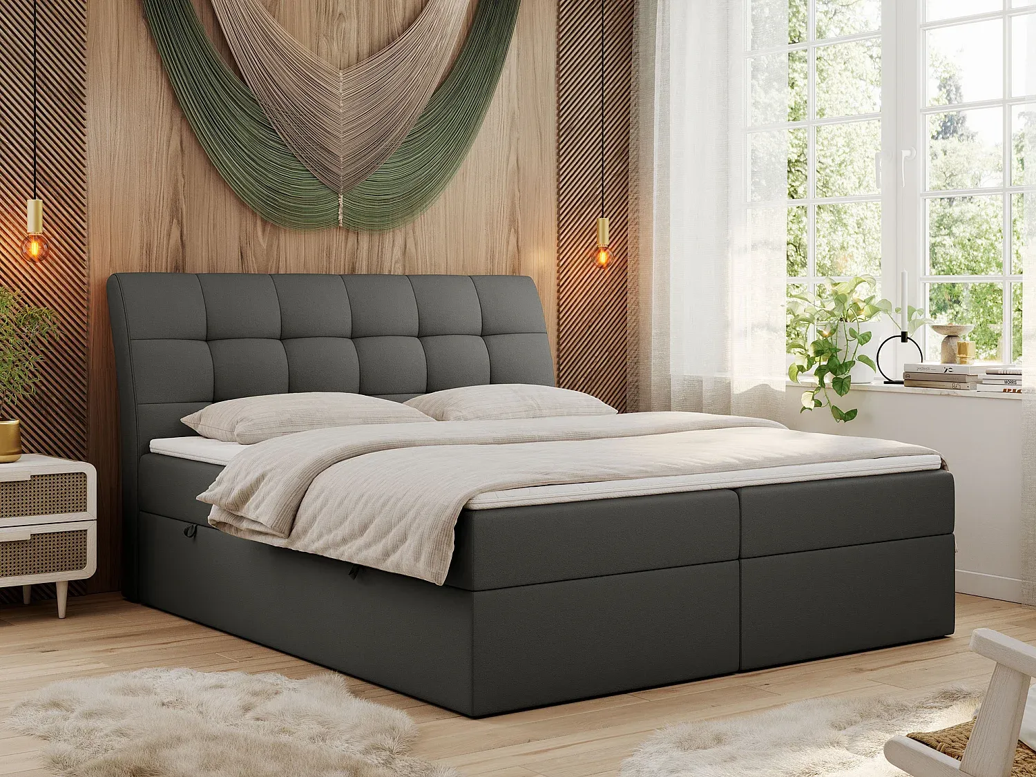 Schlafzimmer,Bereich Bett,Boxspringbett-Furniarone