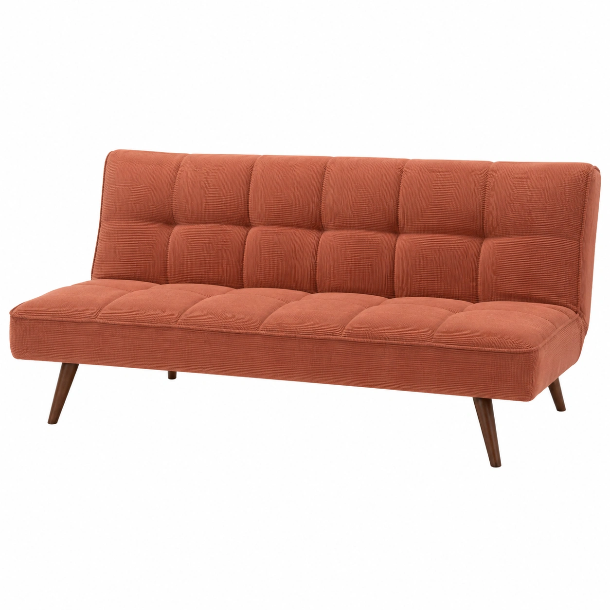 Sofa cama terracota con textura retro y aire acogedor-ElmoriaHome