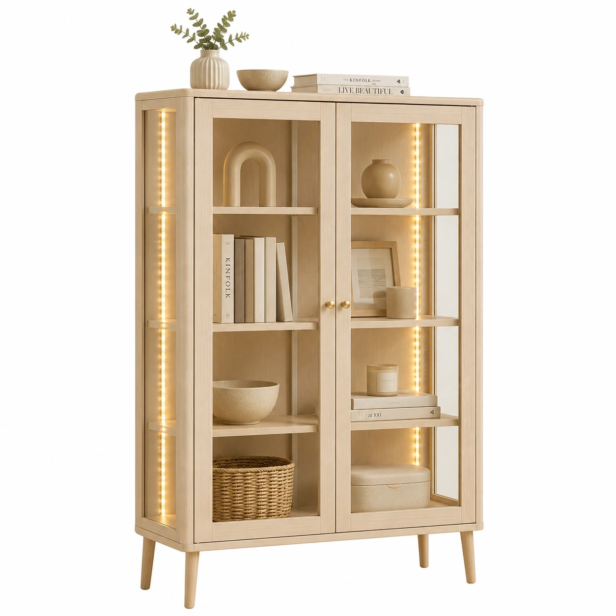 Armario Expositor Minimalista con Luz LED-ElmoriaHome