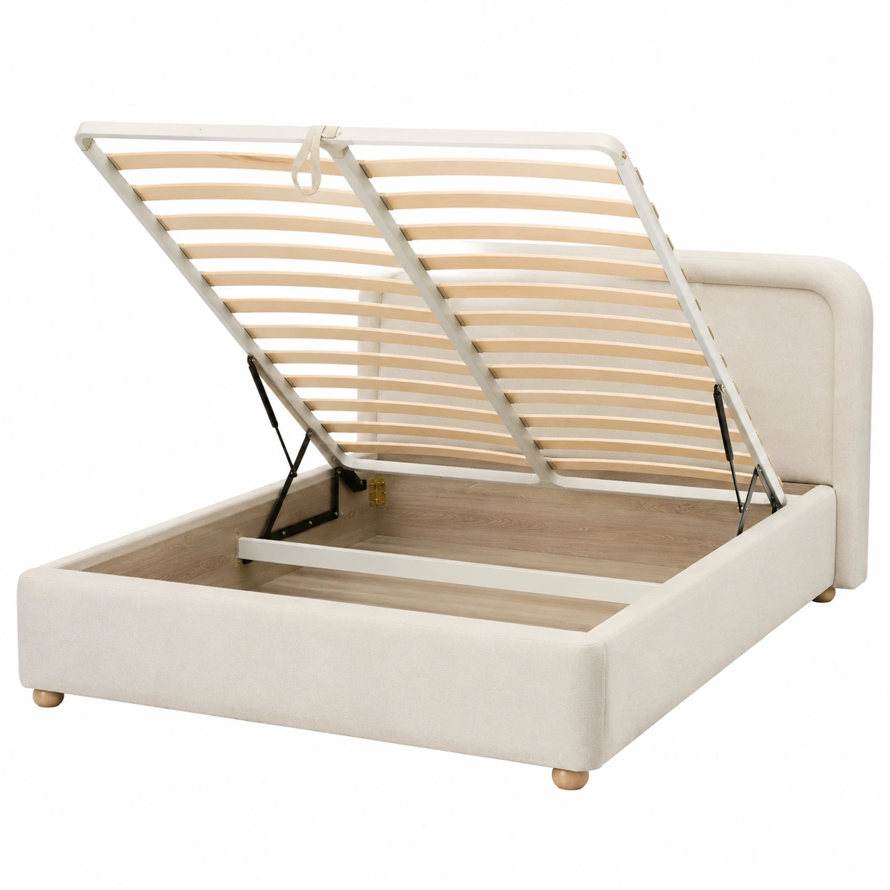 Cama tapizada moderna con almacenaje oculto Calm Studio-HavensiaHome