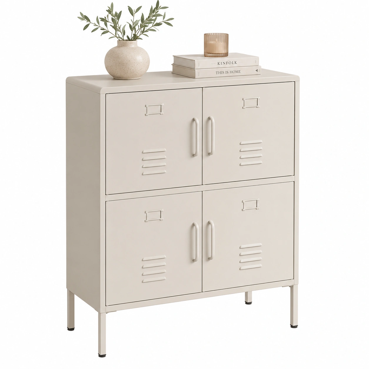 Aparador Metalico Compacto Beige-HavensiaHome