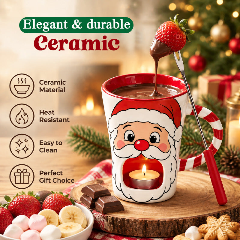 Ceramic Christmas fondue mug