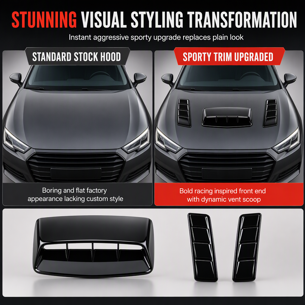 Car bonnet decorative vent styling detail