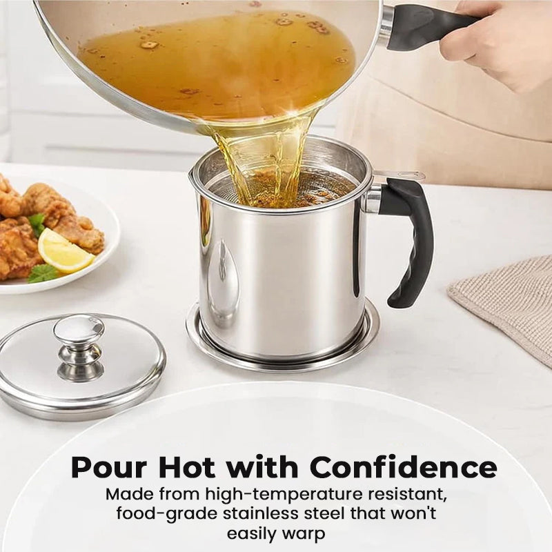 🍳Stainless Steel Oil Dispenser - Drip-Free Pour Spout, Mess-Free Cooking for Modern Kitchen