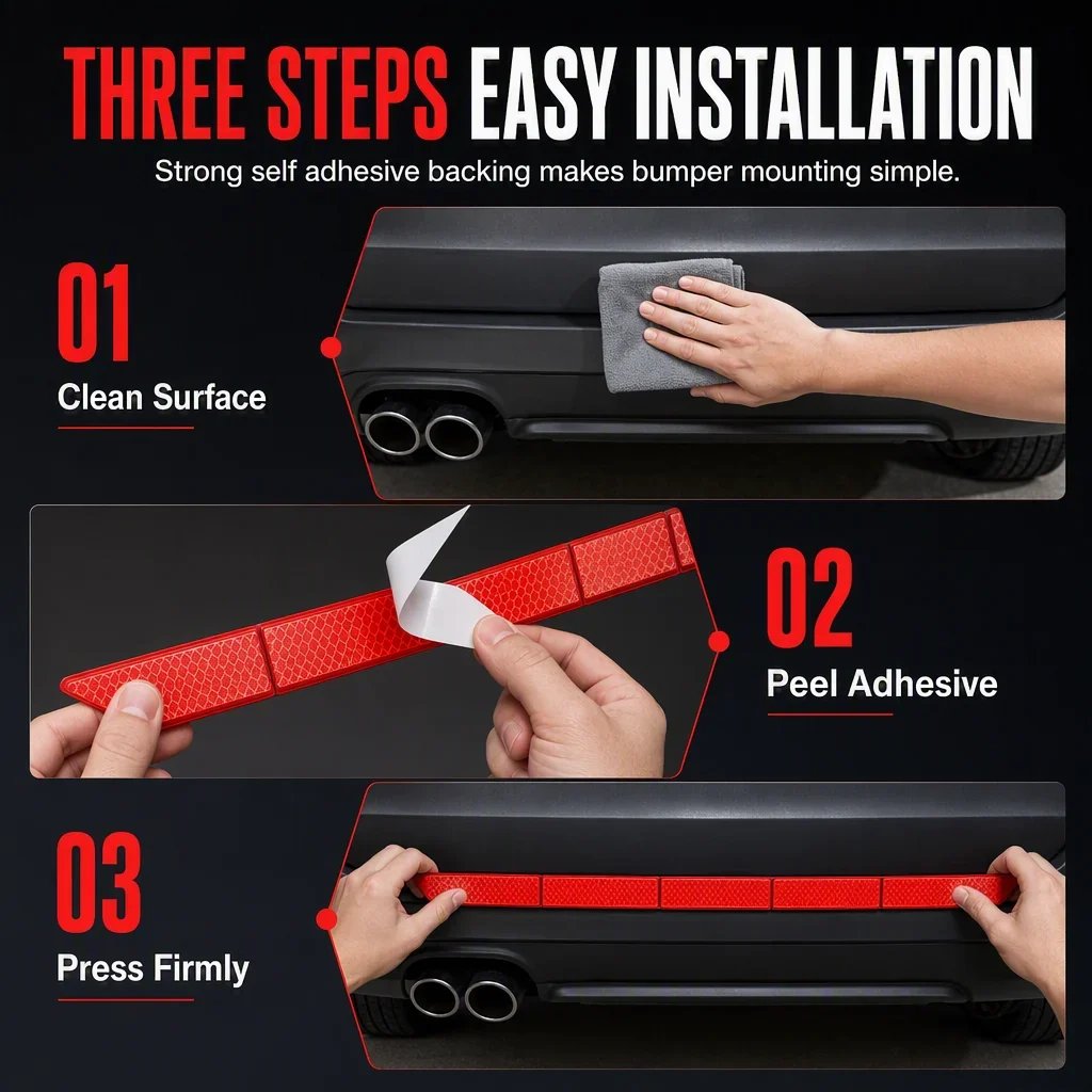 Three step installation reflective car sticker
