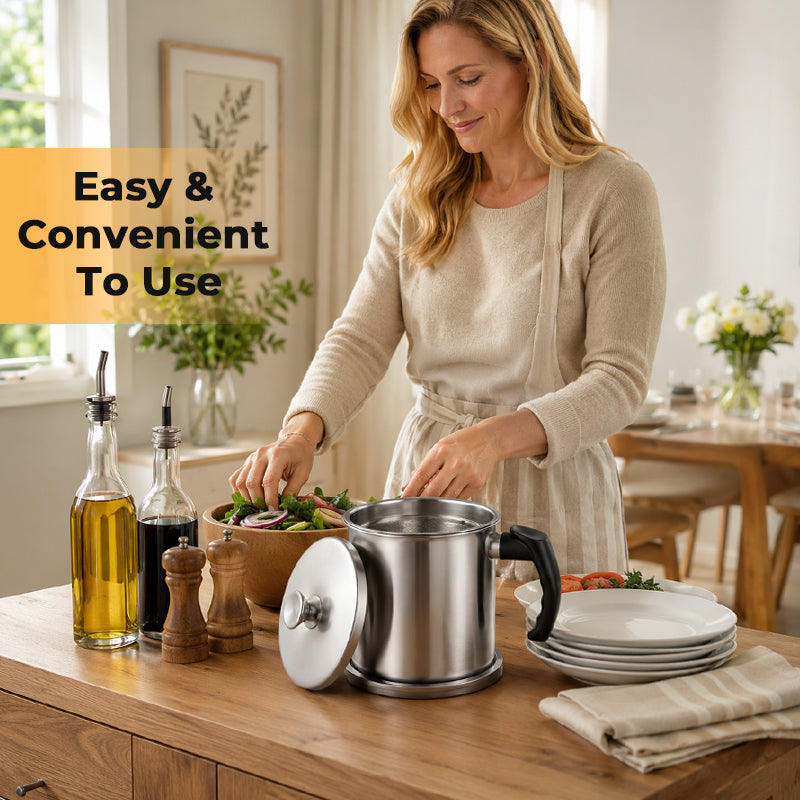 🍳Stainless Steel Oil Dispenser - Drip-Free Pour Spout, Mess-Free Cooking for Modern Kitchen