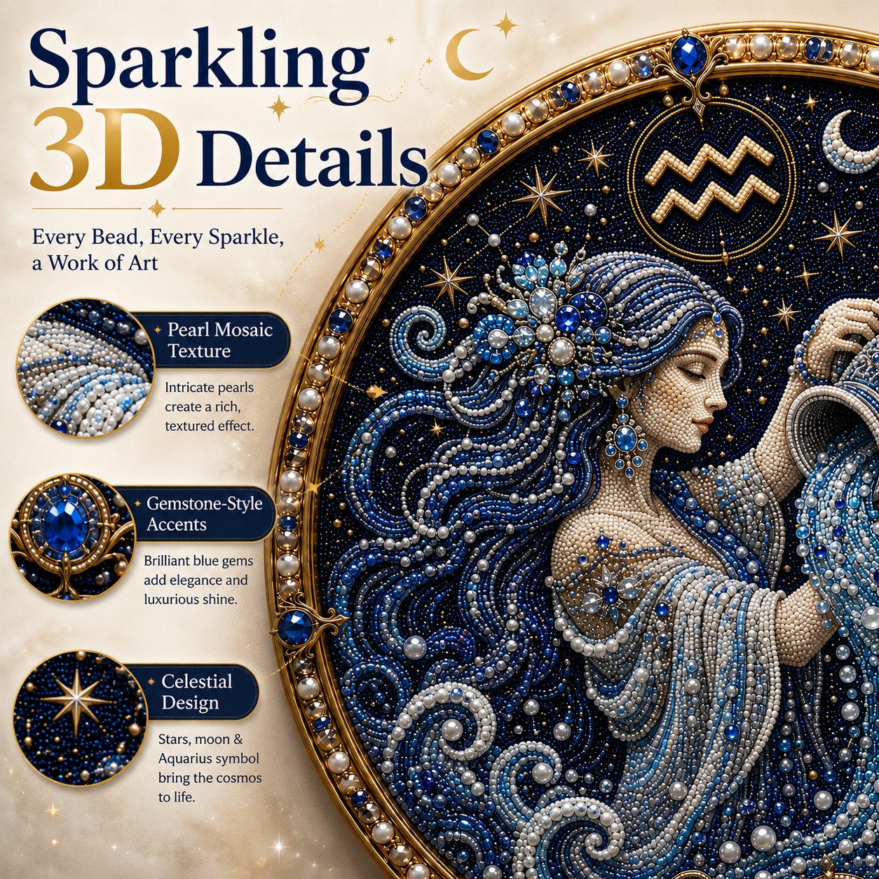 🔥 12 Zodiac Signs Pearl Art Kit ♈🌙