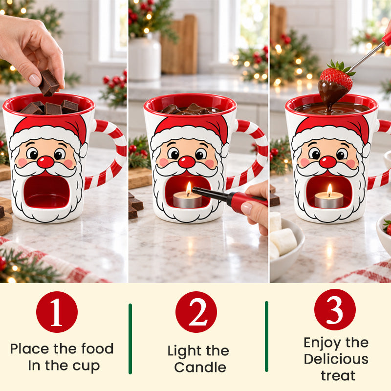 Santa Christmas chocolate fondue mug