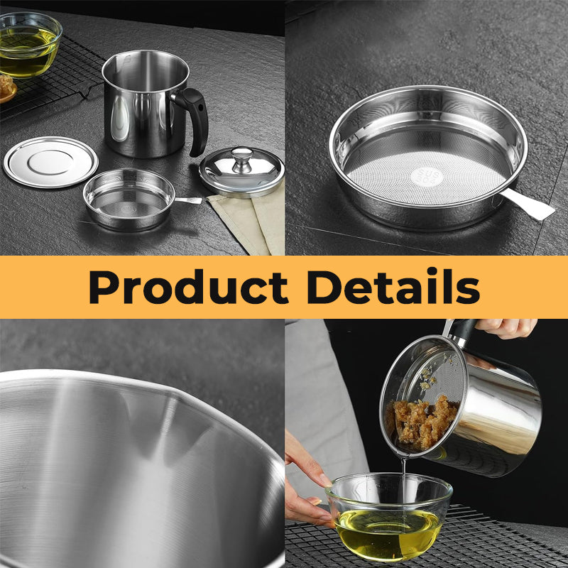 🍳Stainless Steel Oil Dispenser - Drip-Free Pour Spout, Mess-Free Cooking for Modern Kitchen