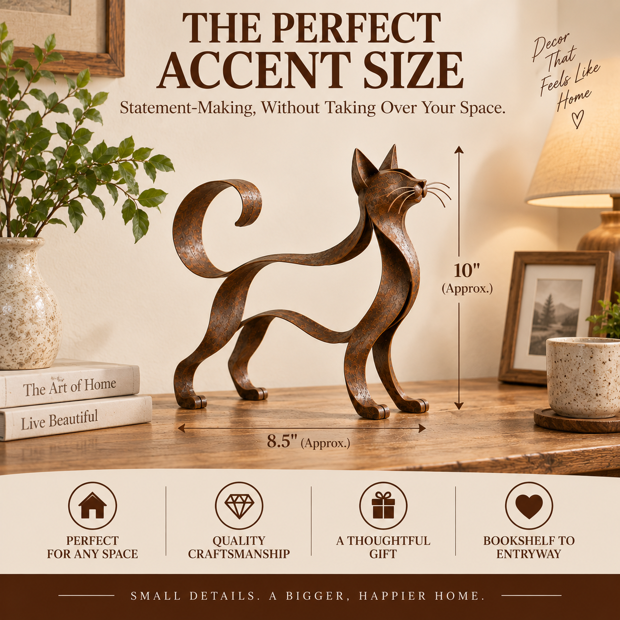 🐱 Maine Coon -tyylinen metallinen kissaveistos
