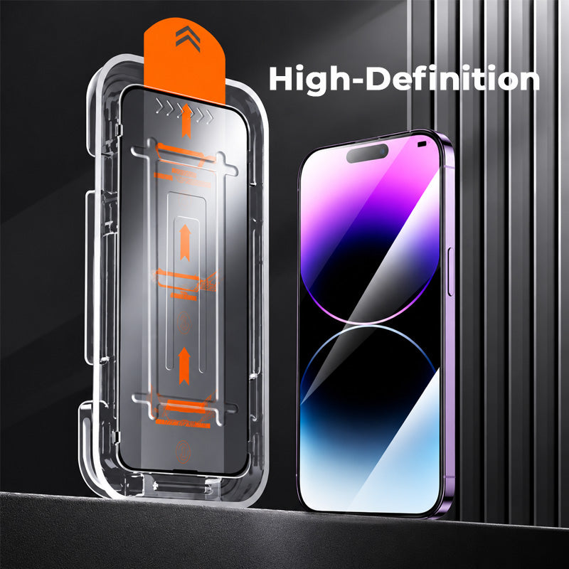 🔥 Buy 1 Get 1 FREE! iPhone Screen Protector with Easy-Install Tray – HD or Privacy