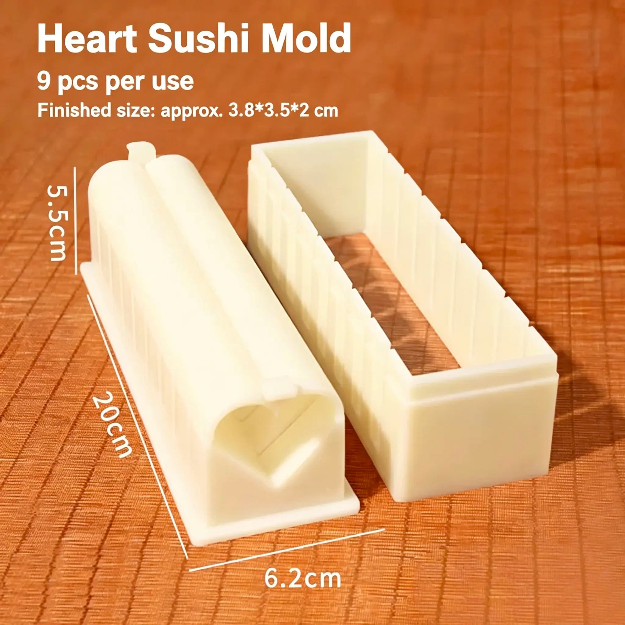 DIY Non-Stick Sushi Maker Mold Set with Cutting Groove – HIPS One-Press Sushi Making Kit