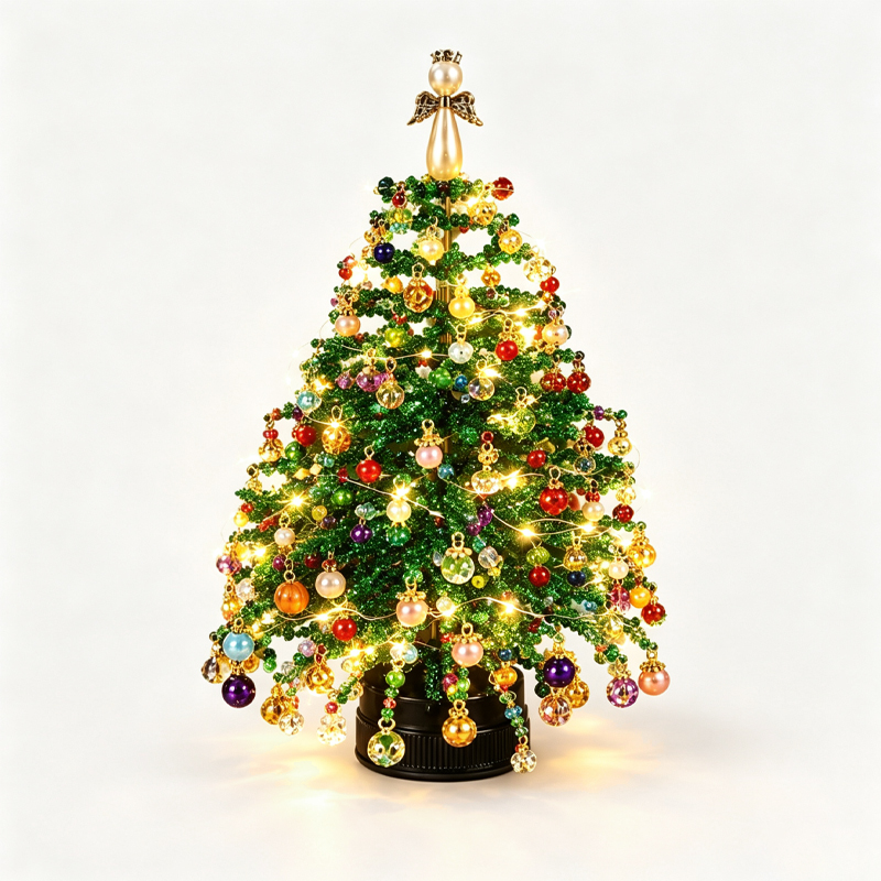 🎄 DIY Beaded Christmas Tree Kit | Sparkling Holiday Tabletop Decor