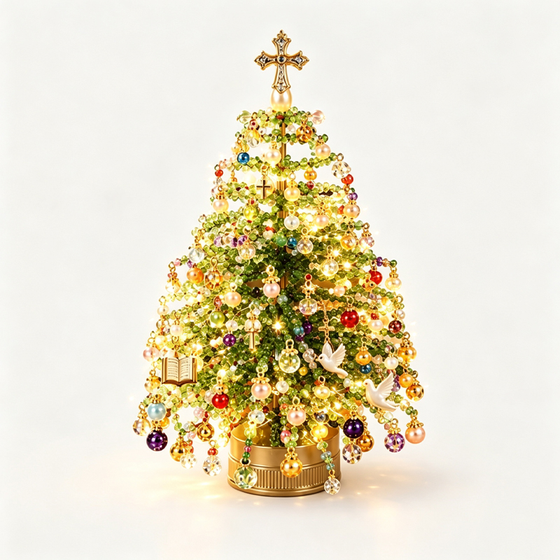 🎄 DIY Beaded Christmas Tree Kit | Sparkling Holiday Tabletop Decor