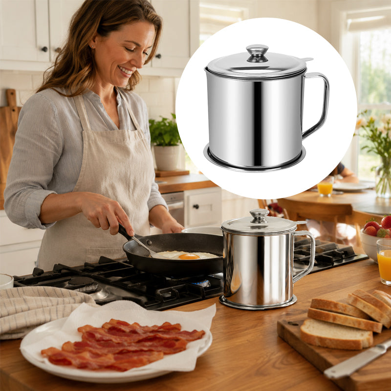🍳Stainless Steel Oil Dispenser - Drip-Free Pour Spout, Mess-Free Cooking for Modern Kitchen