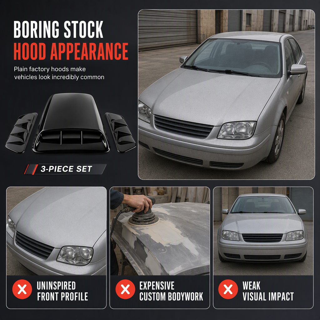 Car bonnet decorative vent styling detail