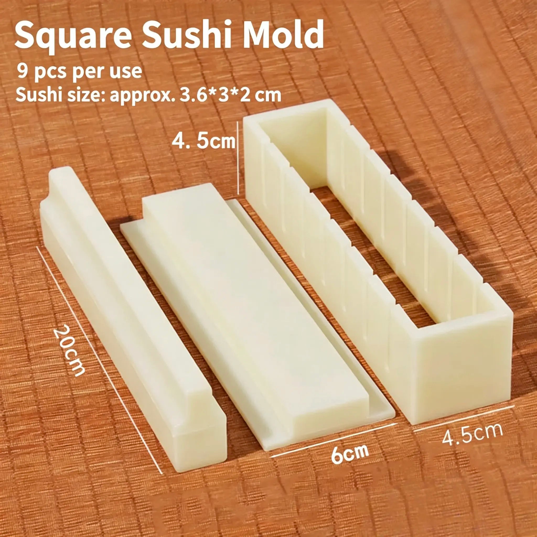DIY Non-Stick Sushi Maker Mold Set with Cutting Groove – HIPS One-Press Sushi Making Kit