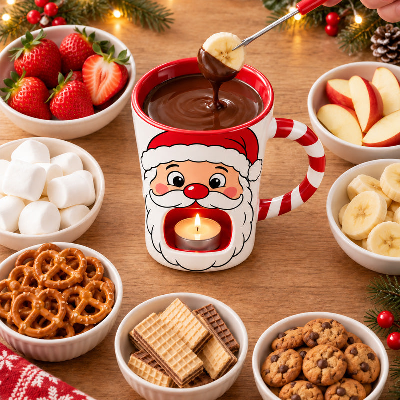 Chocolate fondue with strawberries