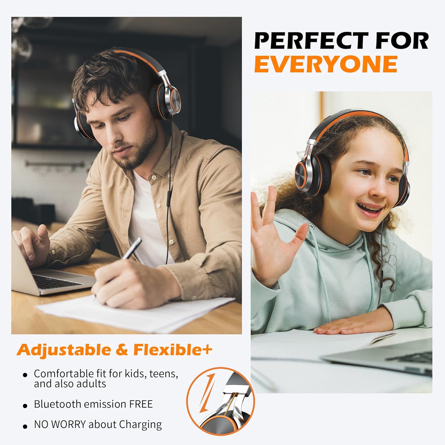 AMOSTING Kids Headphones (Orange)