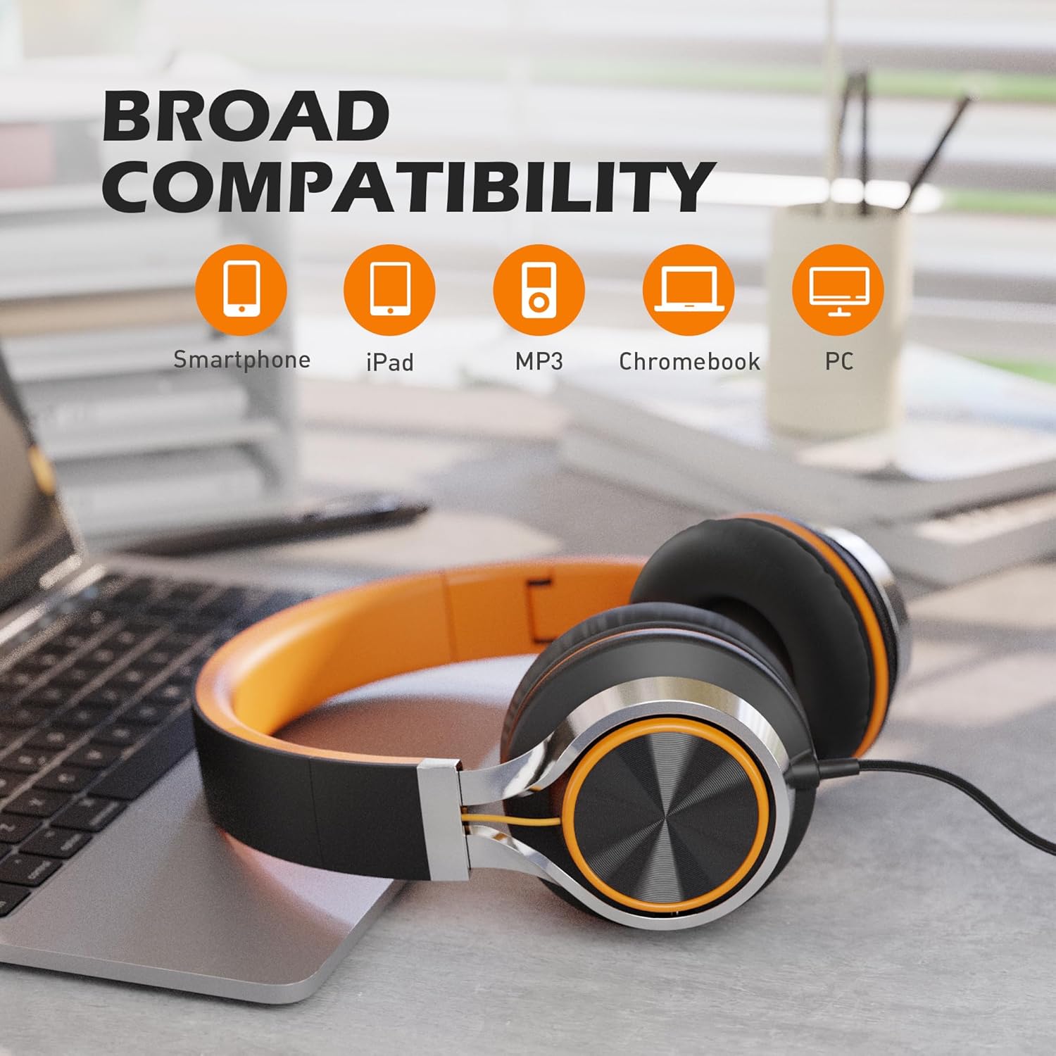 AMOSTING Kids Headphones (Orange)