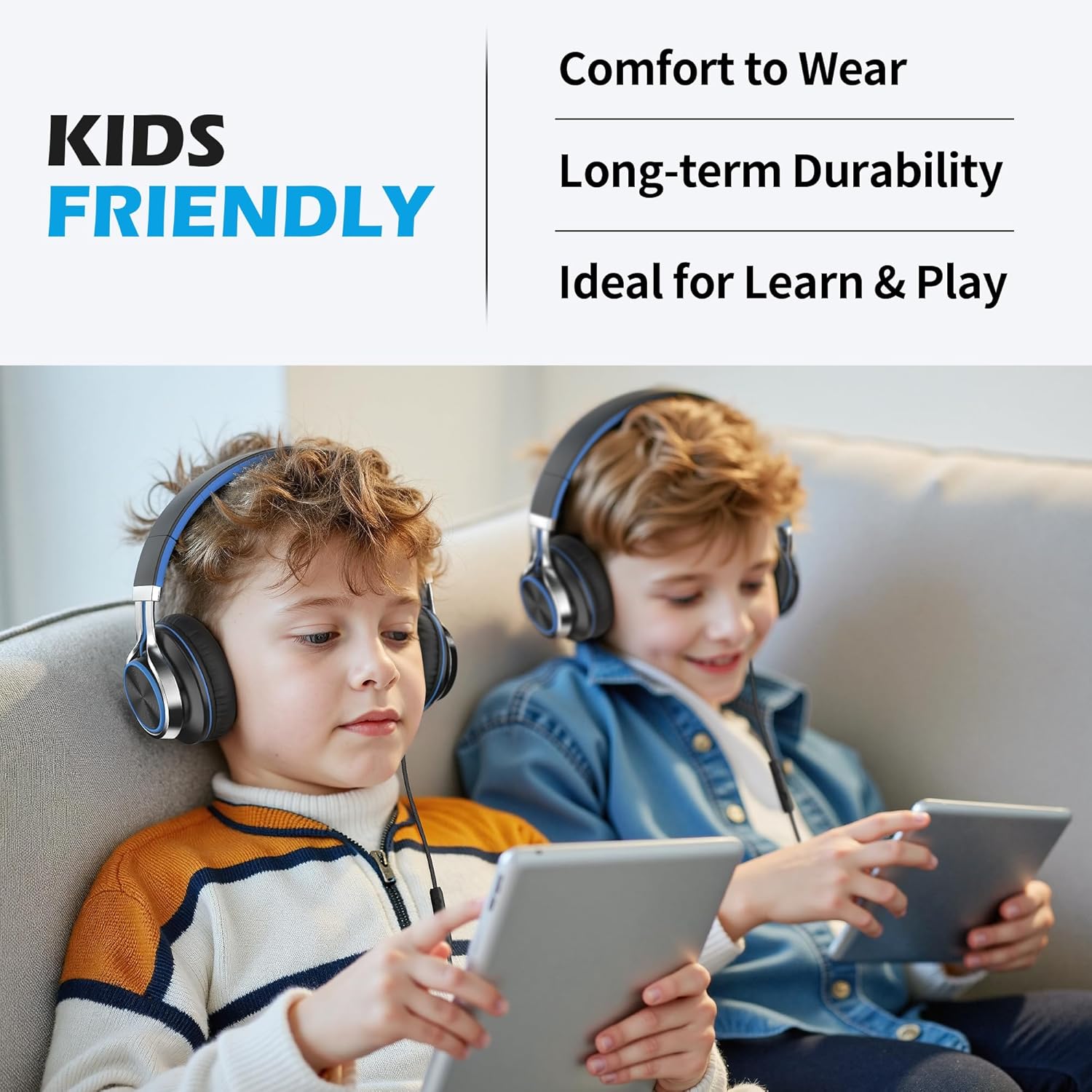 AMOSTING Kids Headphones (Blue)