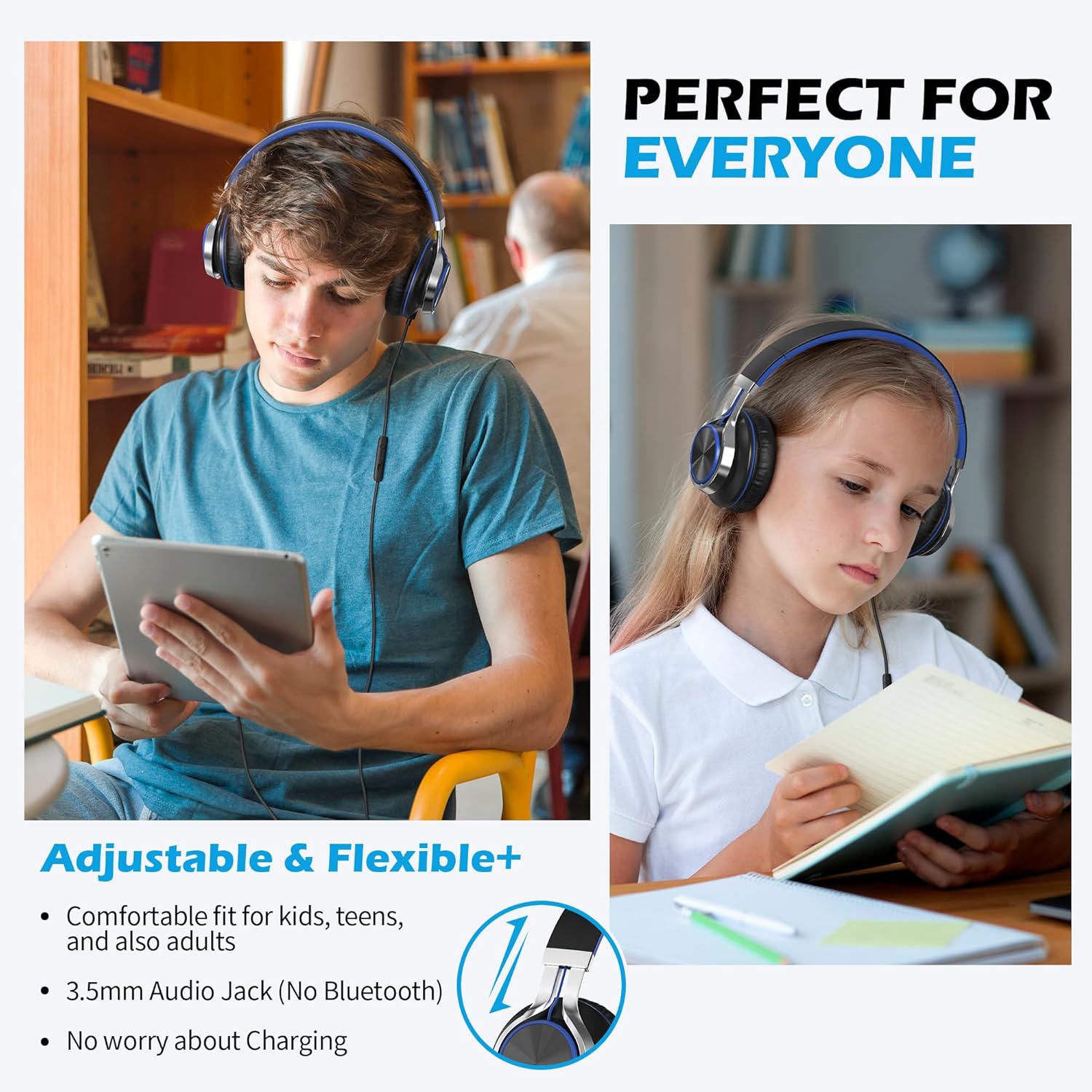 AMOSTING Kids Headphones (Blue)