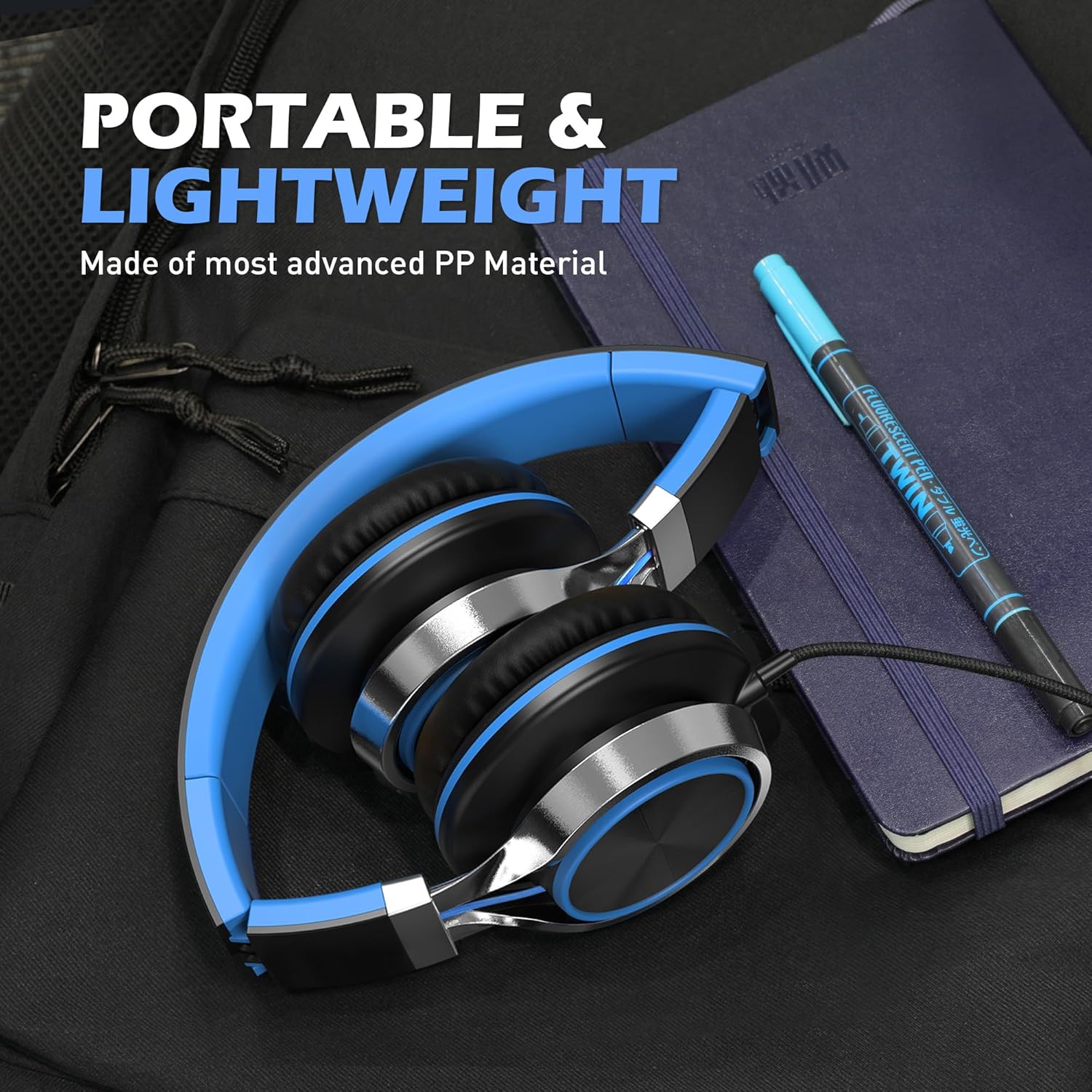 AMOSTING Kids Headphones (Blue)