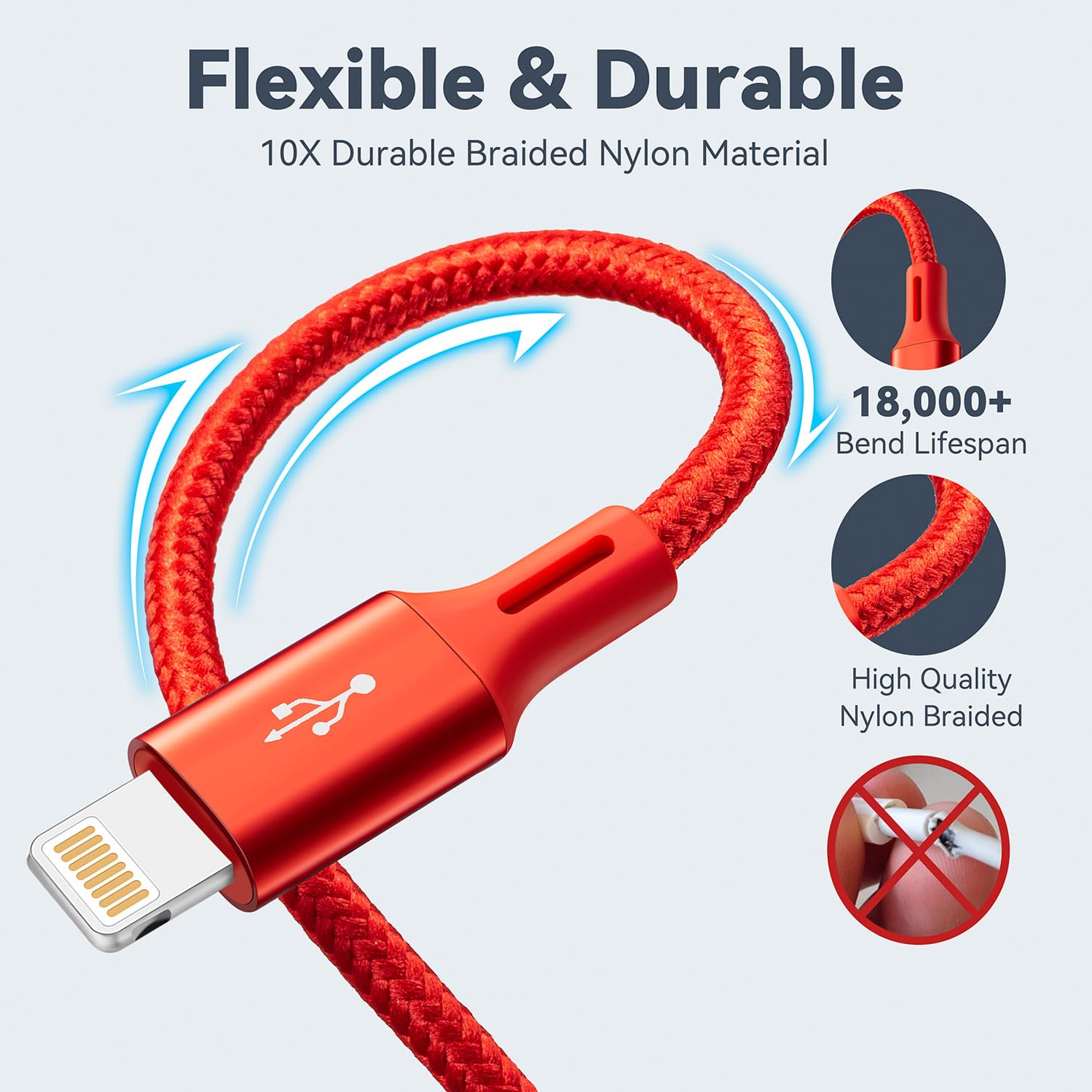 AMOSTING Short Multi Charging Cable, 1Ft/2Pack