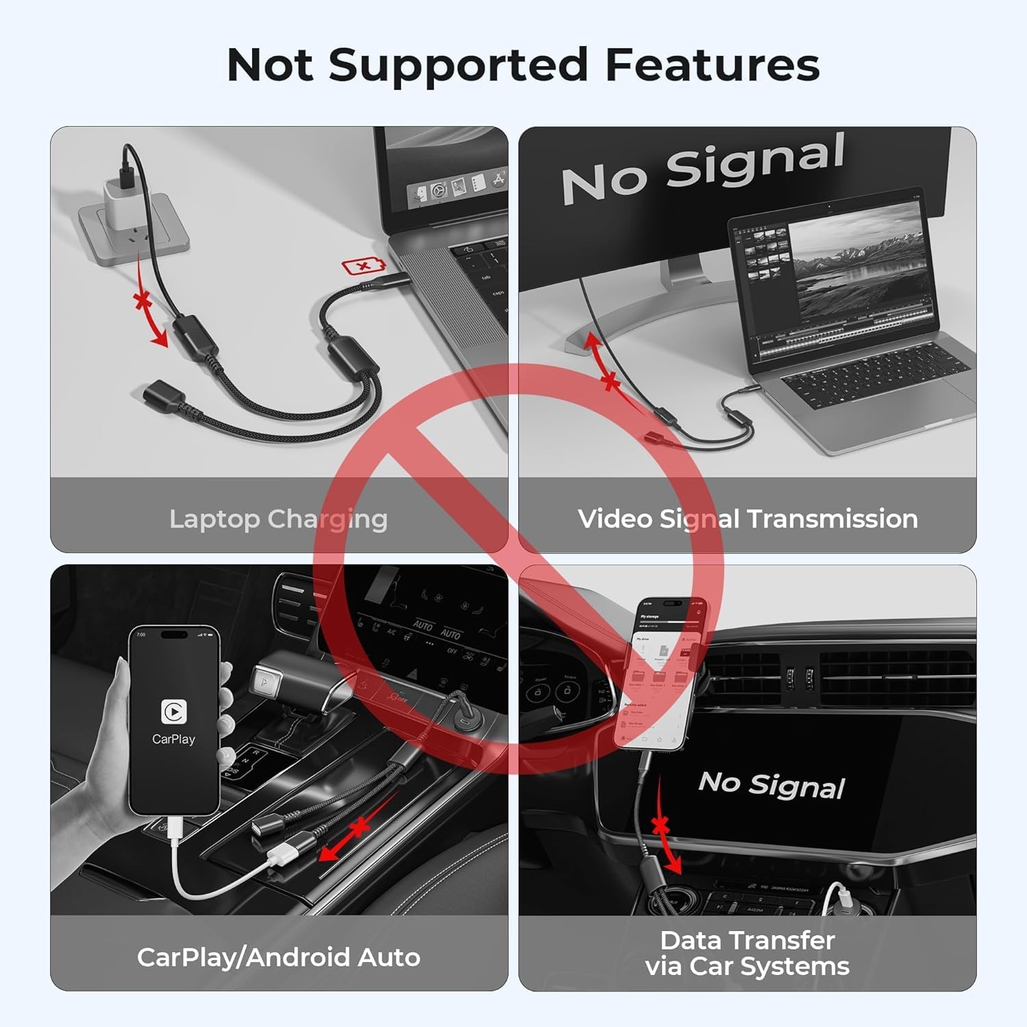 AMOSTING USB C Male to Dual USB Female Cable Splitter
