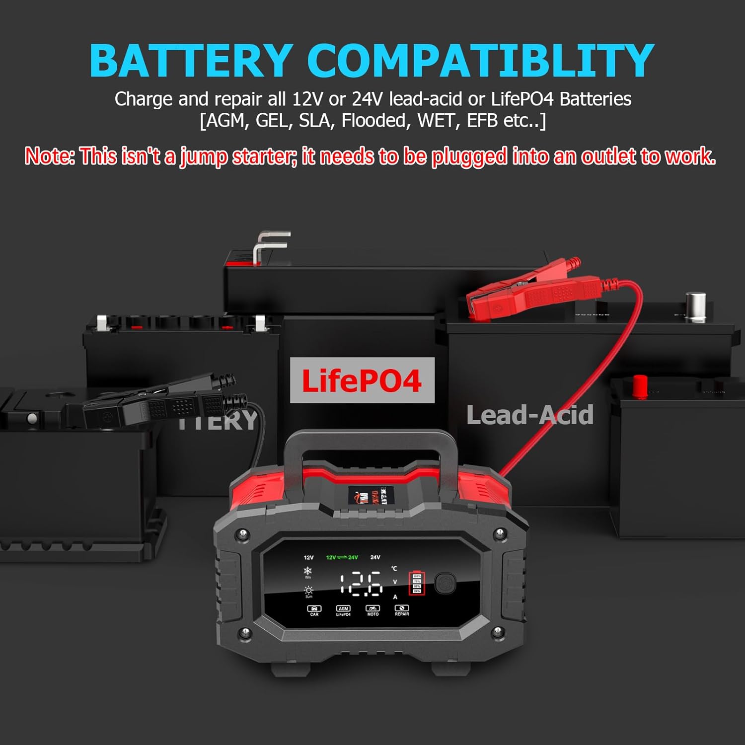 AMOSTING Battery Charger 20A