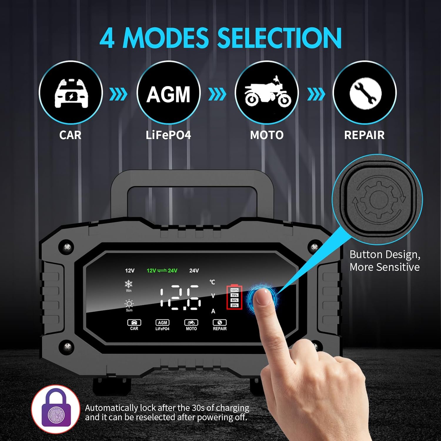 AMOSTING Battery Charger 20A