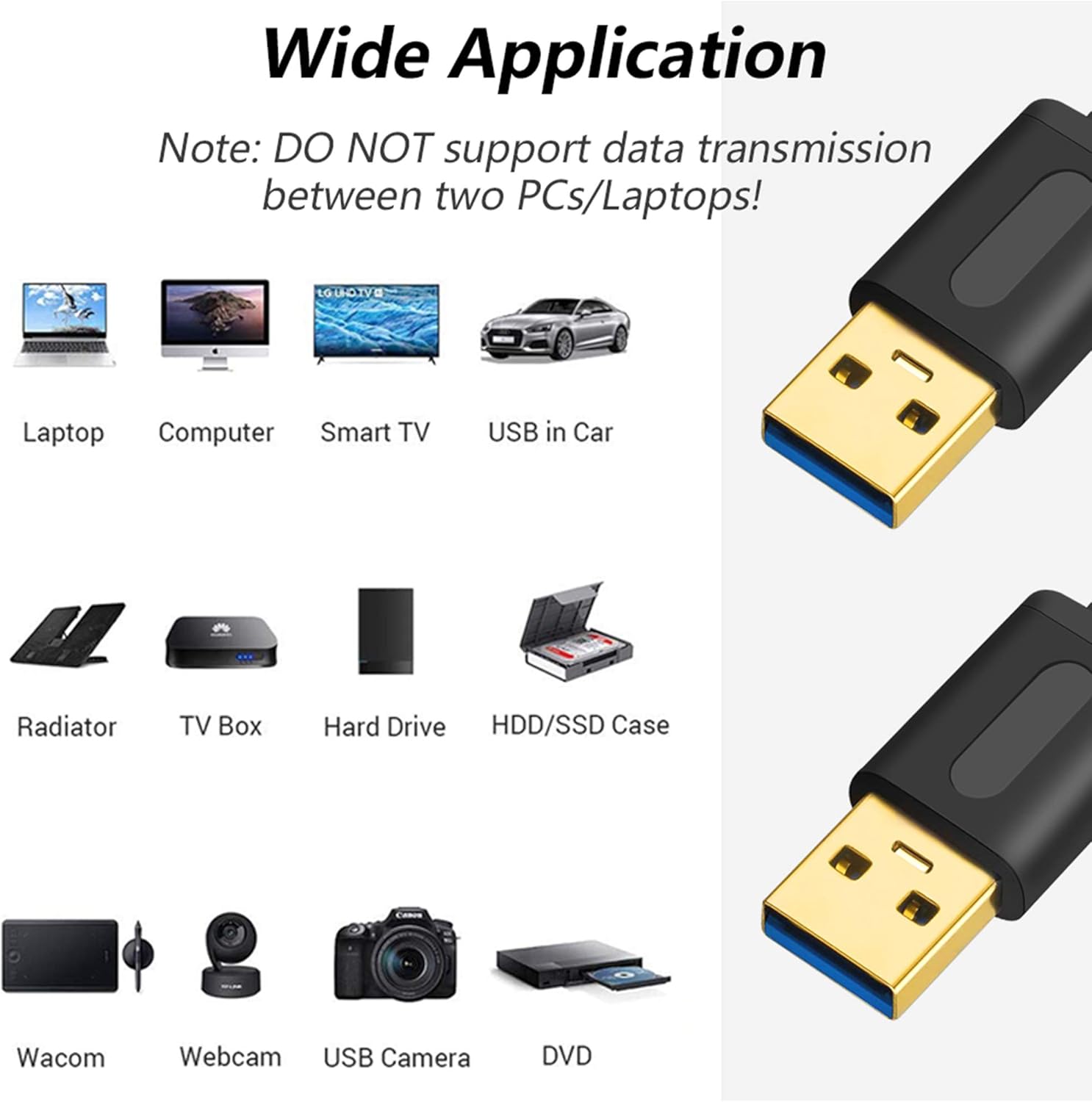 AMOSTING USB 3.0 A to A Male Cable