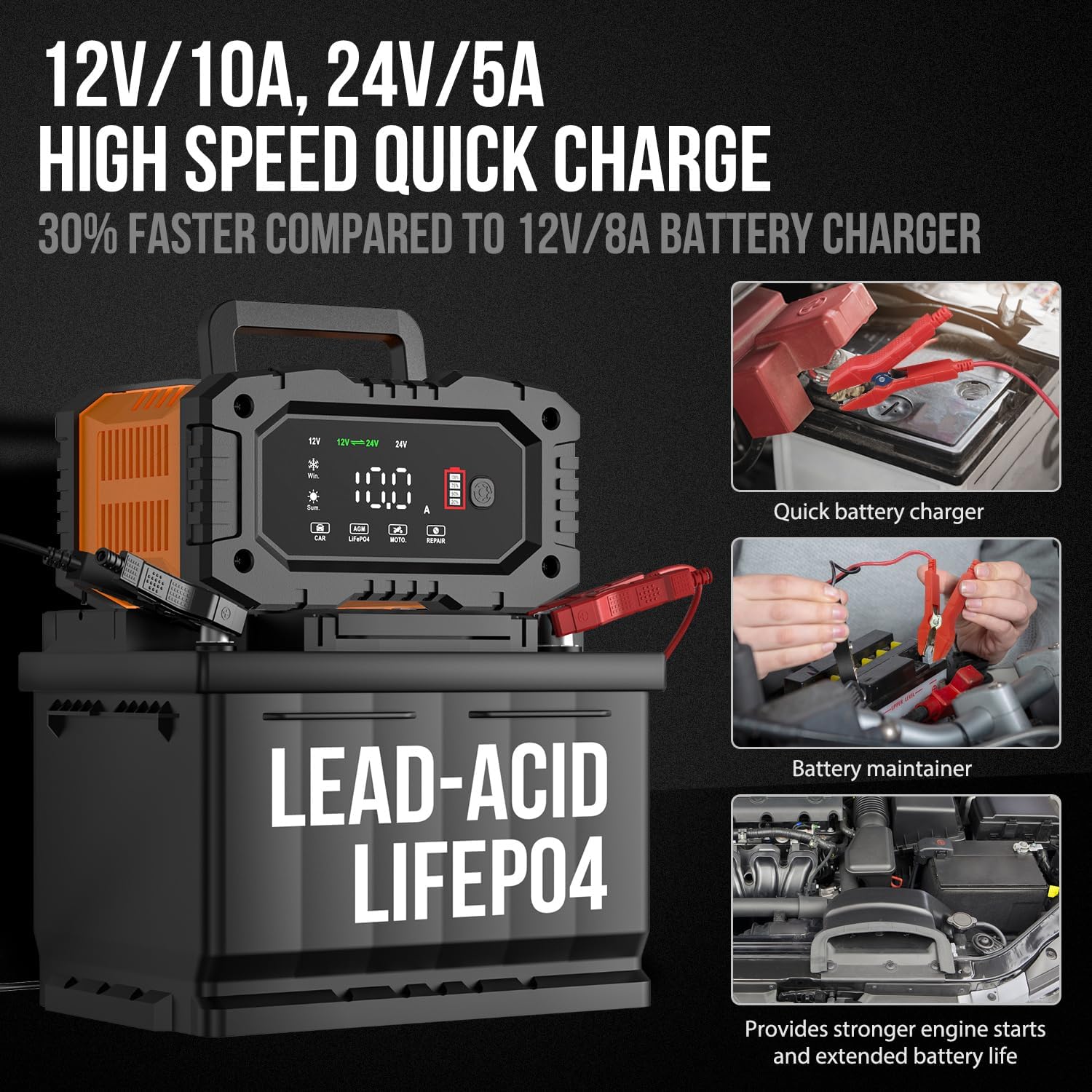 AMOSTING Amp Battery Charger