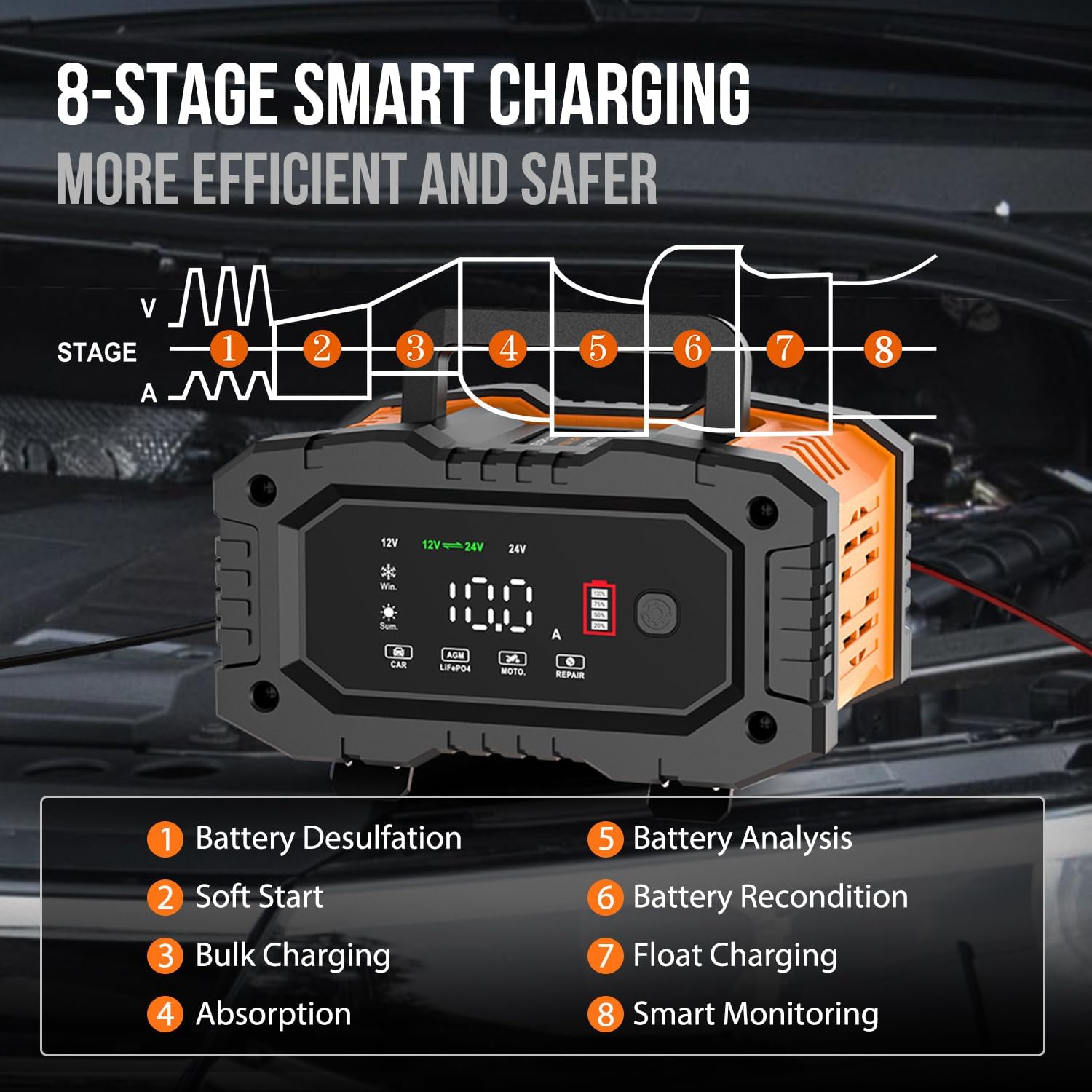 AMOSTING Amp Battery Charger