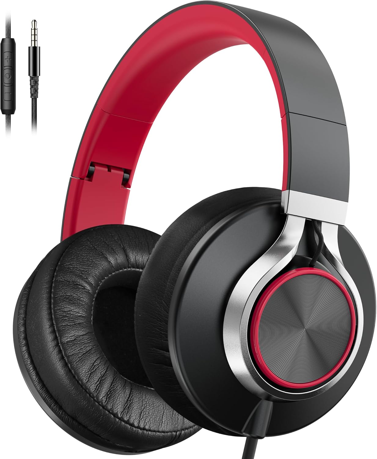 AMOSTING Wired Headphones (Red)