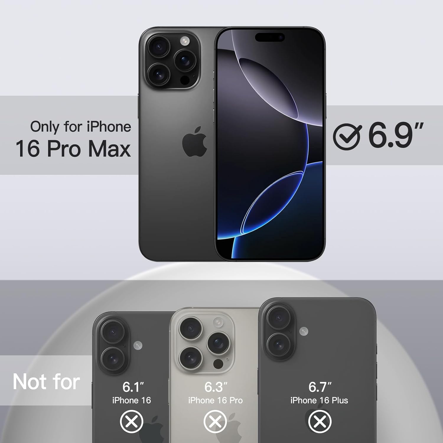 AMOSTING Liquid Silicone Case for iPhone 16 Pro Max (Black)