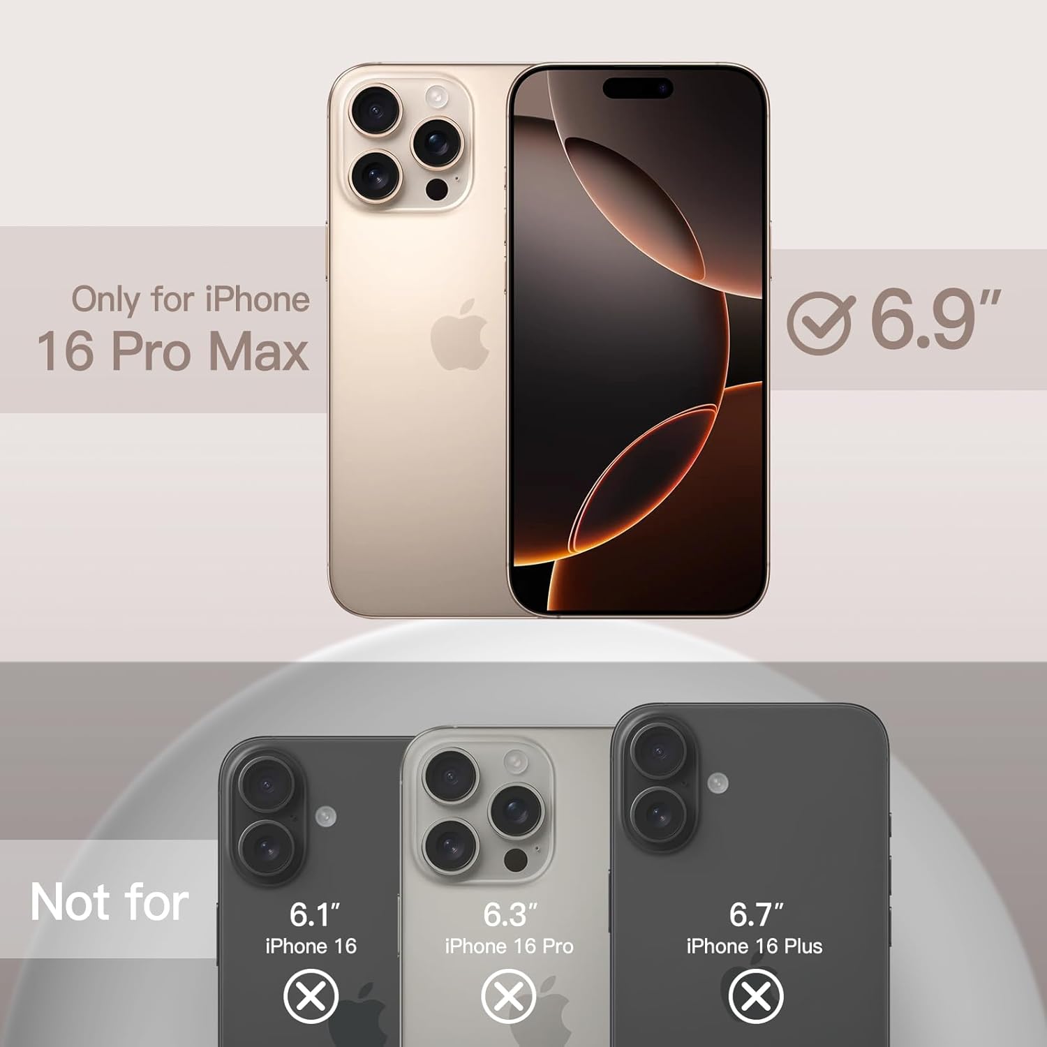 AMOSTING Liquid Silicone Case for iPhone 16 Pro Max (Desert Titanium)
