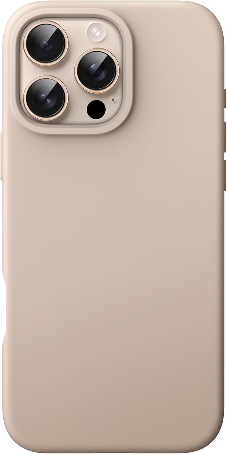 AMOSTING Liquid Silicone Case for iPhone 16 Pro Max (Desert Titanium)