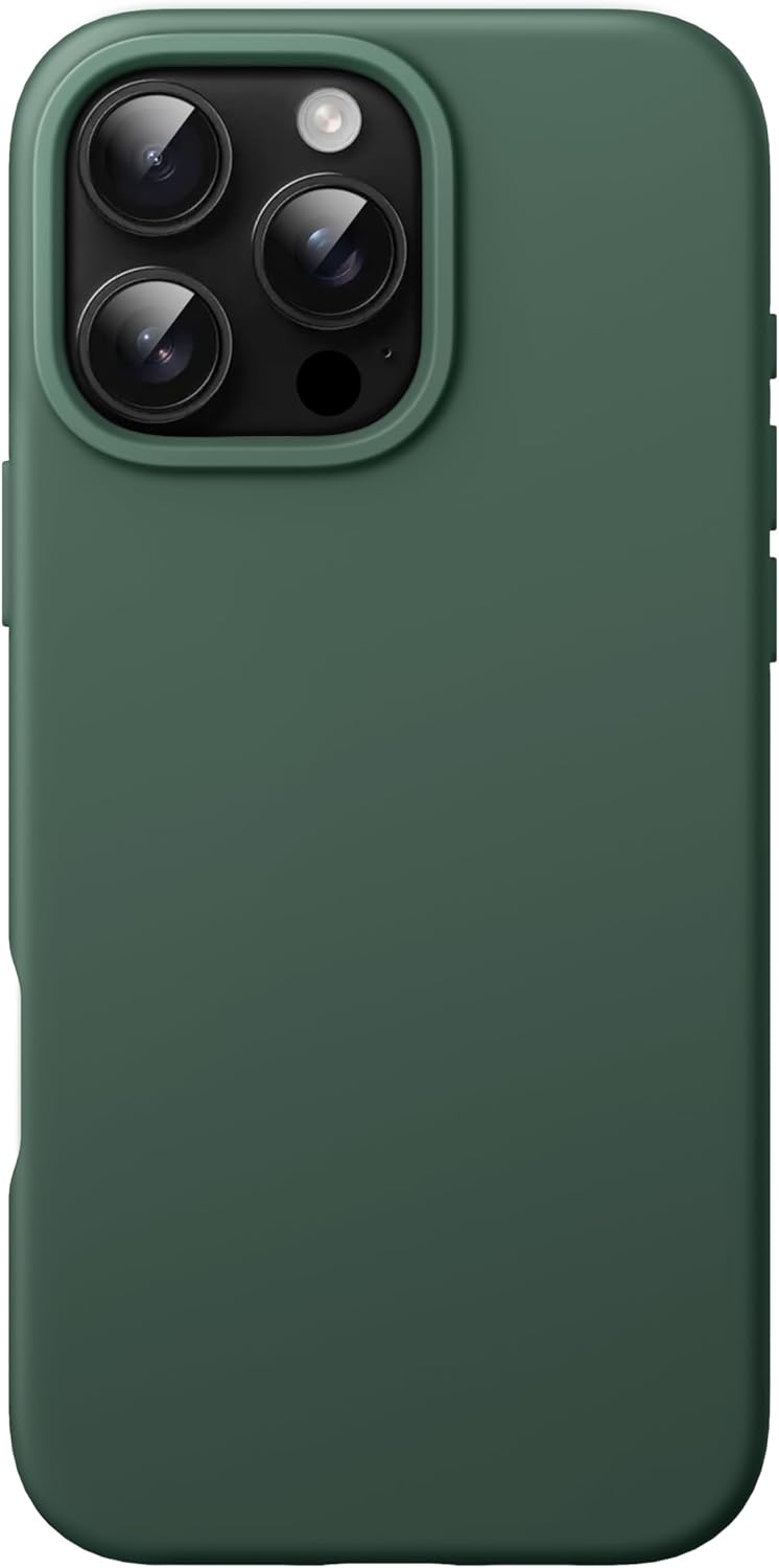 AMOSTING Liquid Silicone Case for iPhone 16 Pro Max (Midnight Green)