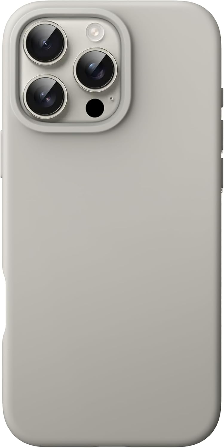 AMOSTING Liquid Silicone Case for iPhone 16 Pro Max (Natural Titanium)