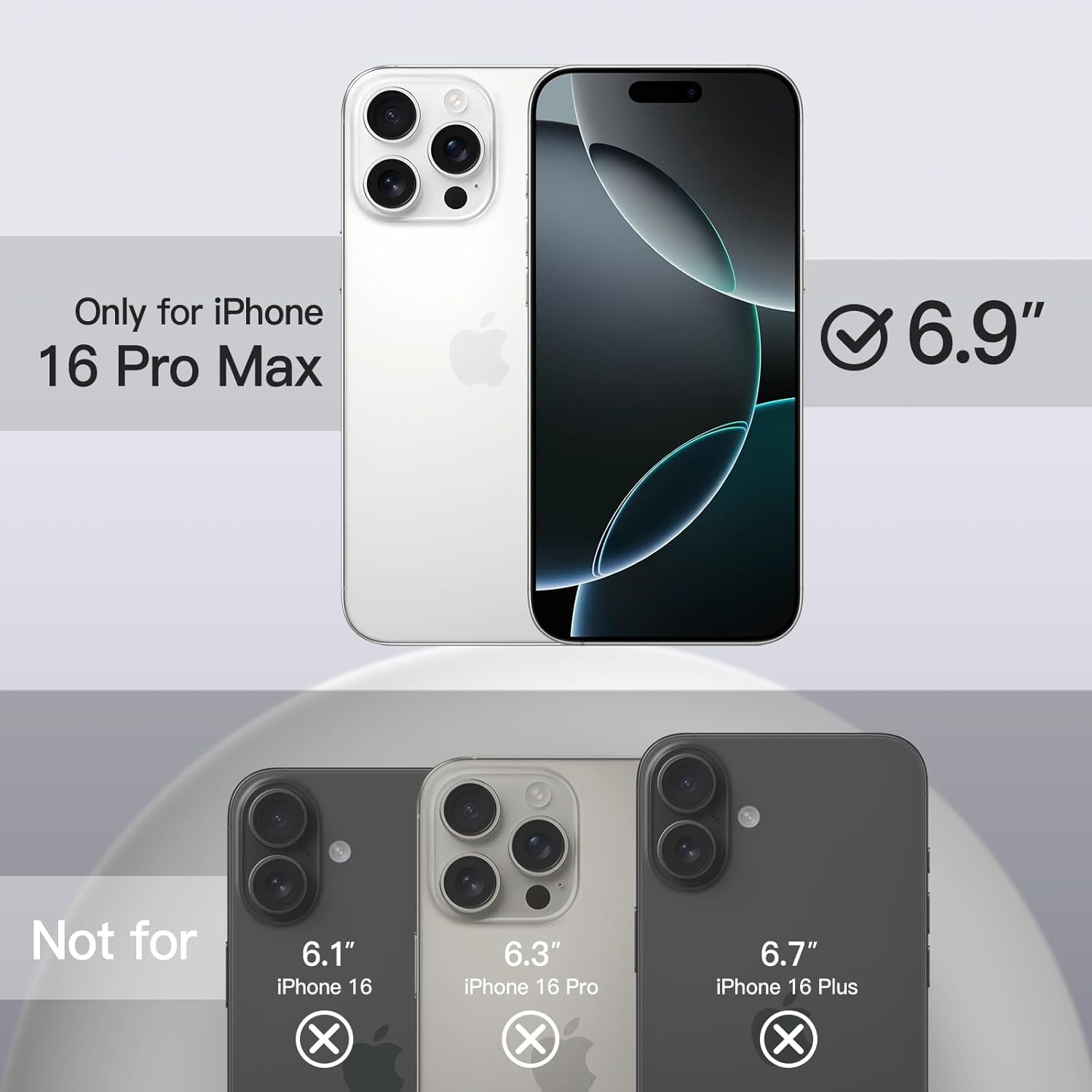 AMOSTING Liquid Silicone Case for iPhone 16 Pro Max (White)