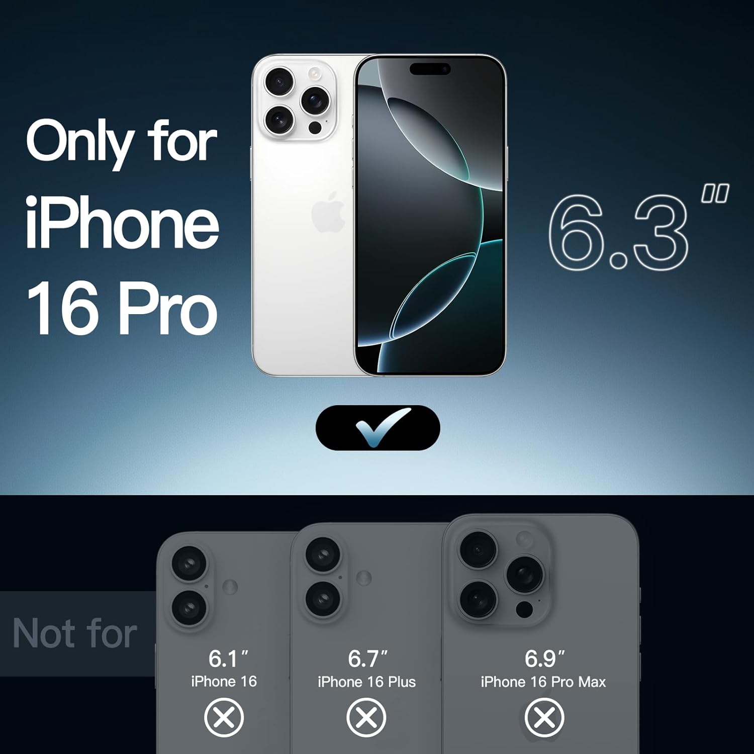 AMOSTING Magnetic Case for iPhone 16 Pro (Clear)
