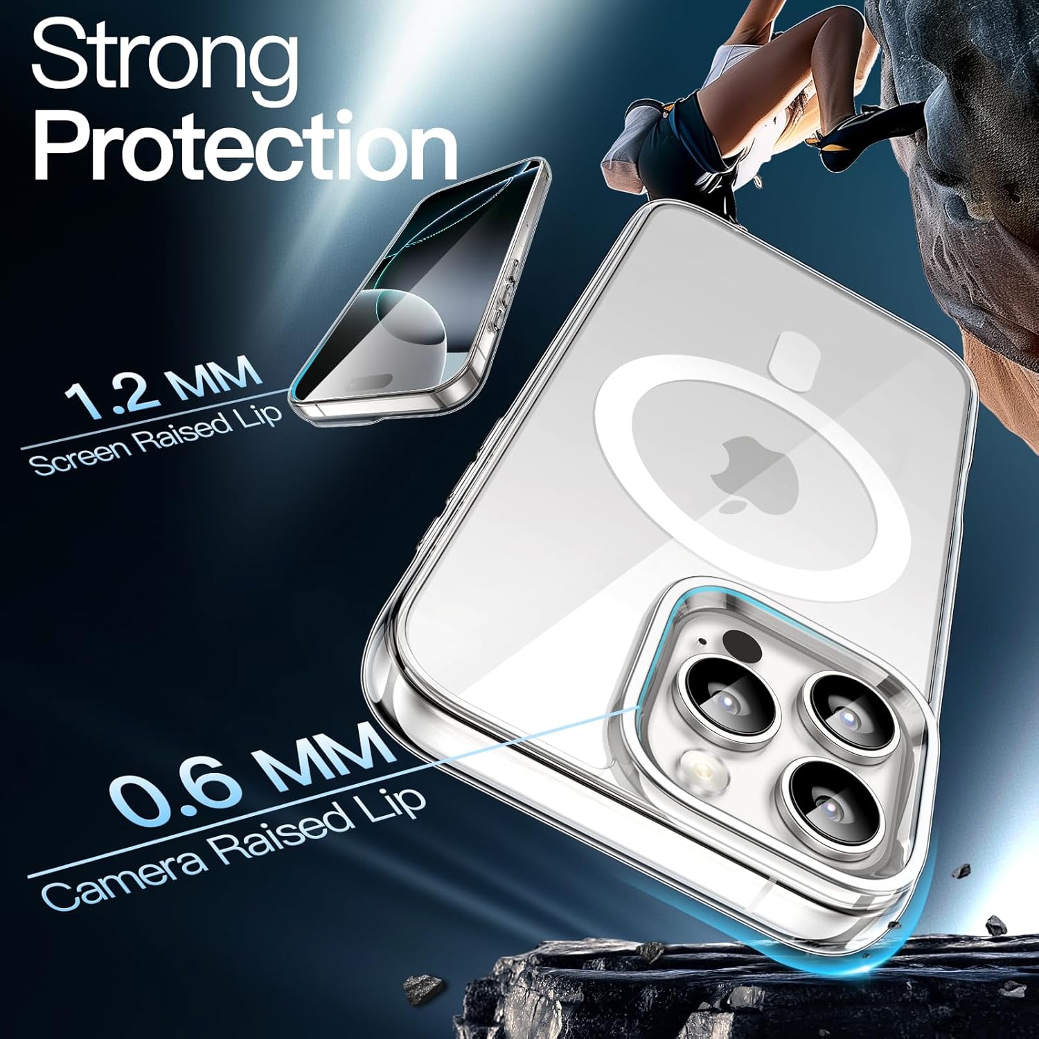 AMOSTING Magnetic Case for iPhone 16 Pro (Clear)
