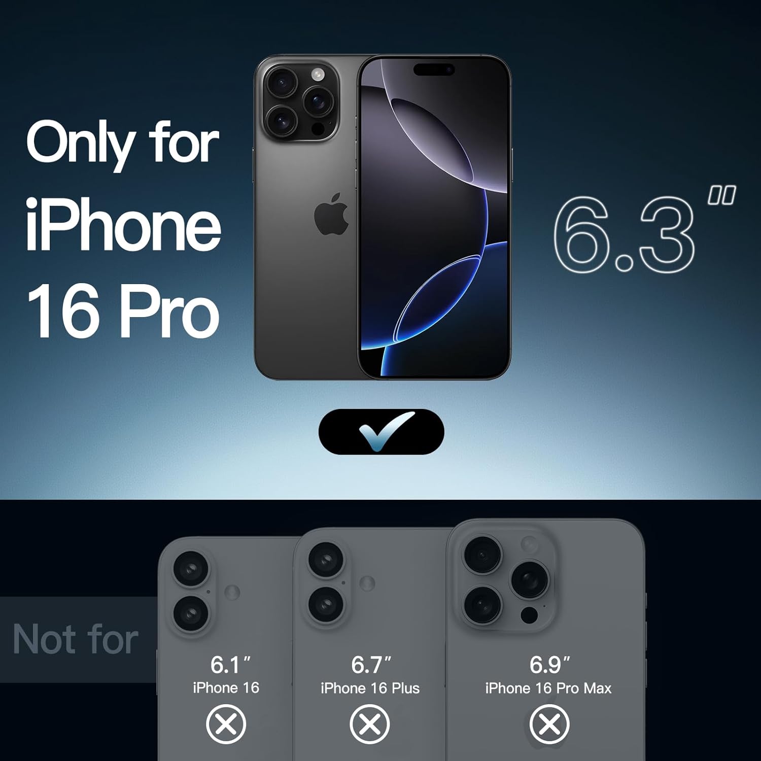 AMOSTING Magnetic Case for iPhone 16 Pro (Black)