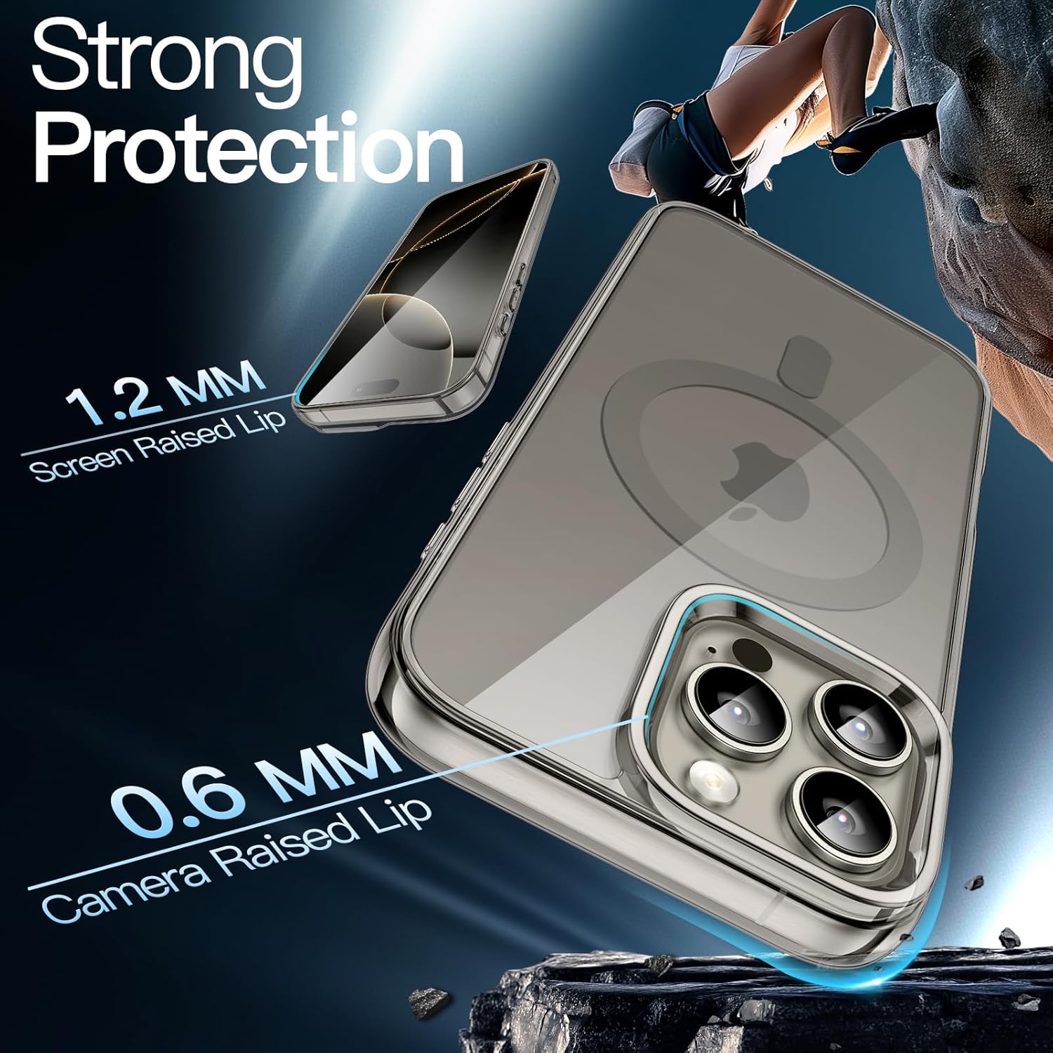 AMOSTING Magnetic Case for iPhone 16 Pro (Natural Titanium)