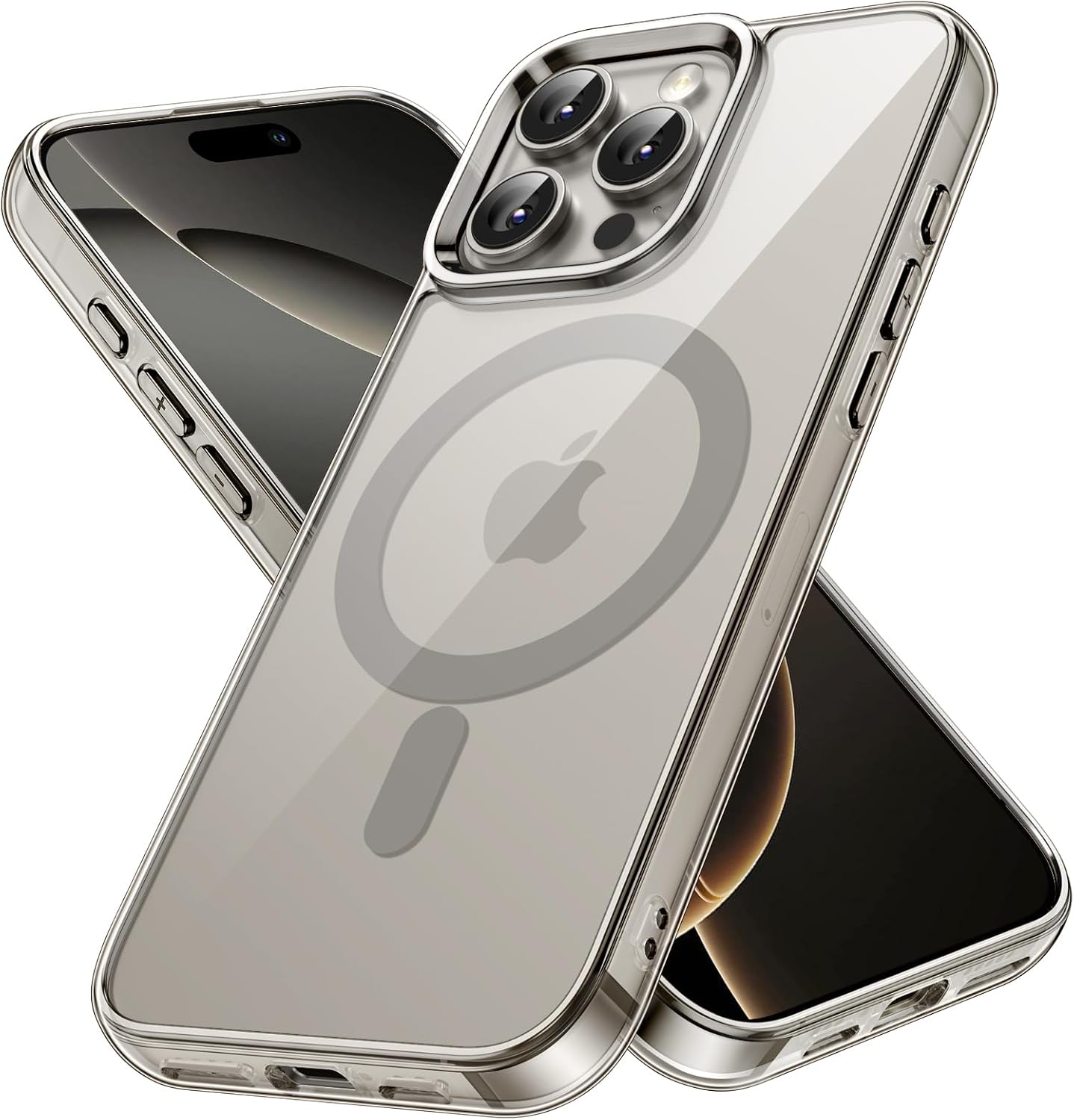 AMOSTING Magnetic Case for iPhone 16 Pro (Natural Titanium)