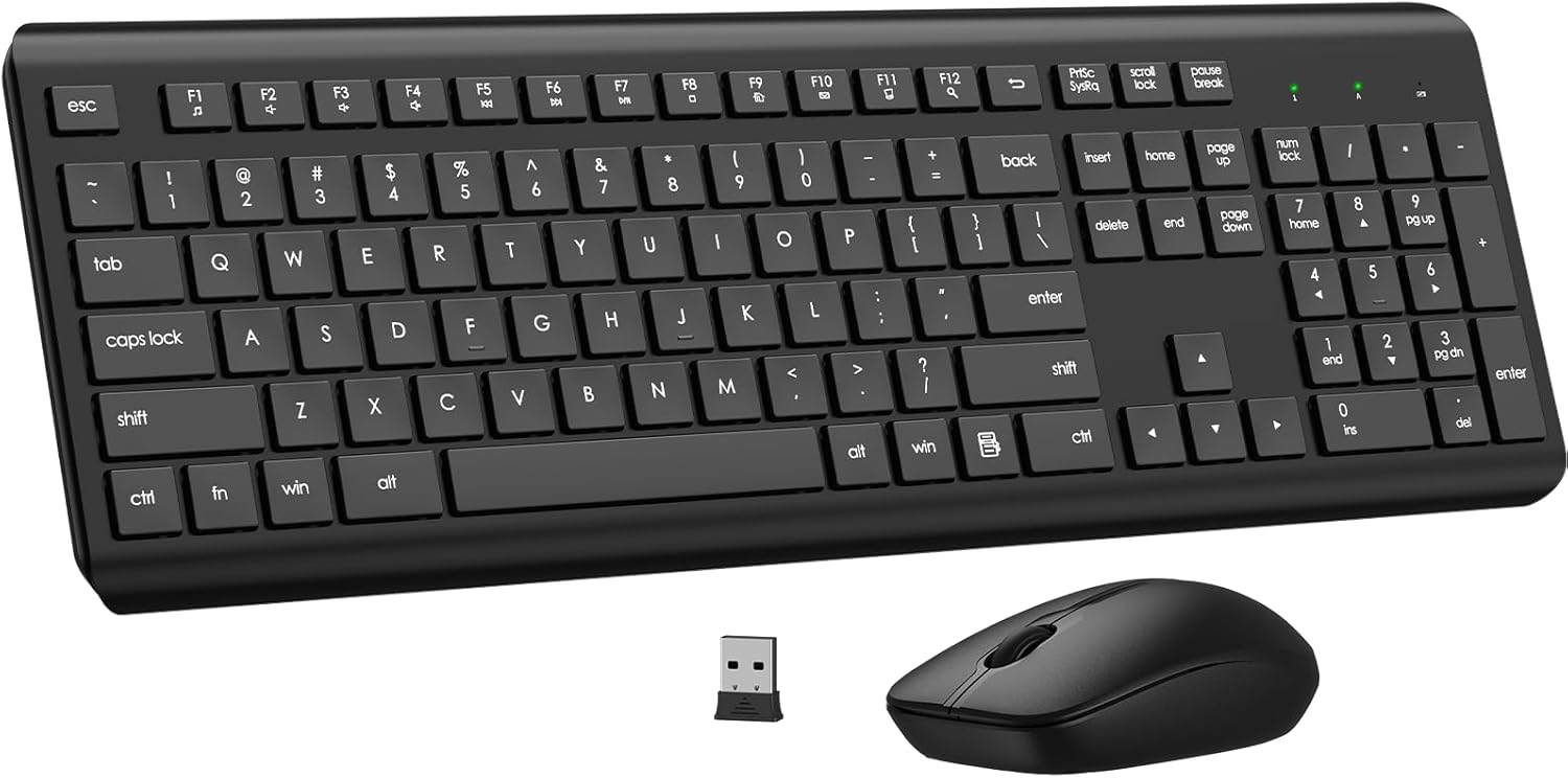AMOSTING Wireless Keyboard and Mouse Combo