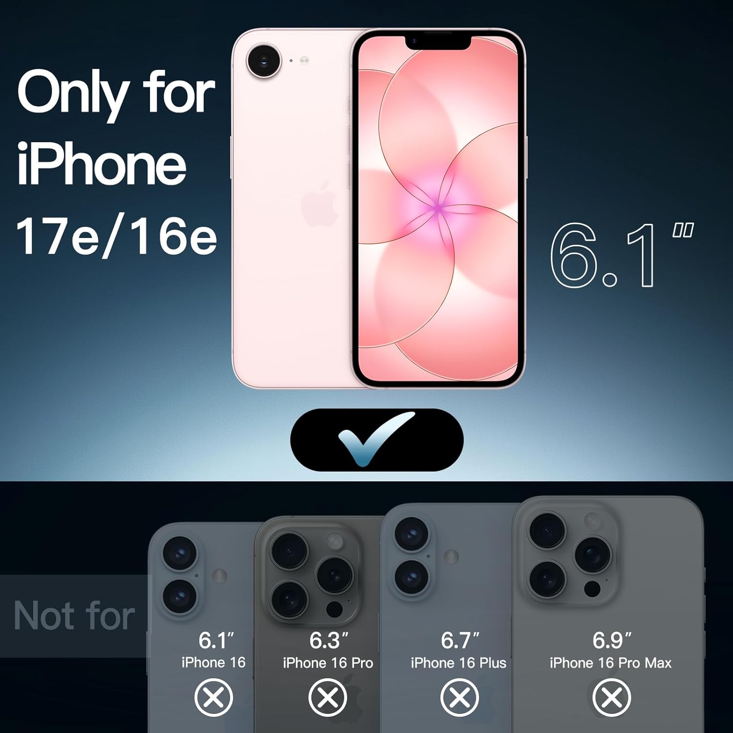 AMOSTING Magnetic Case for iPhone 17e (2026) / iPhone 16e (Pink)