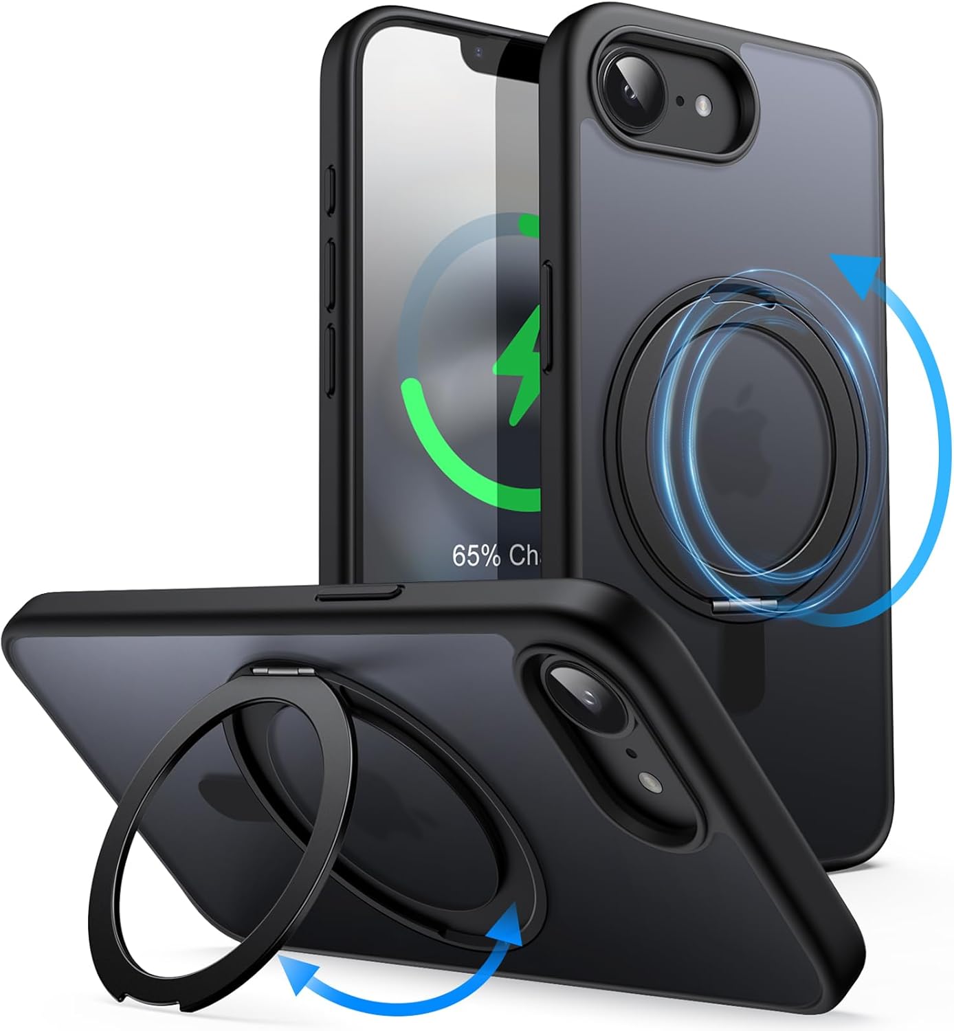 AMOSTING 360 Degree Rotatable Ring Case for iPhone 17e (2026) / iPhone 16e